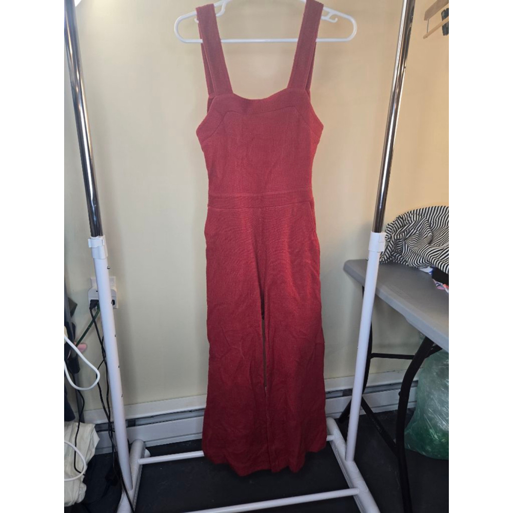Women's Madewell Red Texture & Thread Jumpsuit 00